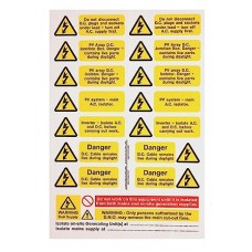 Solar PV Array Warning Label Set - Pack of 5